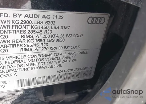 2023 Audi Q7 Premium Plus 45 Tfsi Quattro Tiptronic from USA, damaged, VIN WA1LCBF7XPD007376